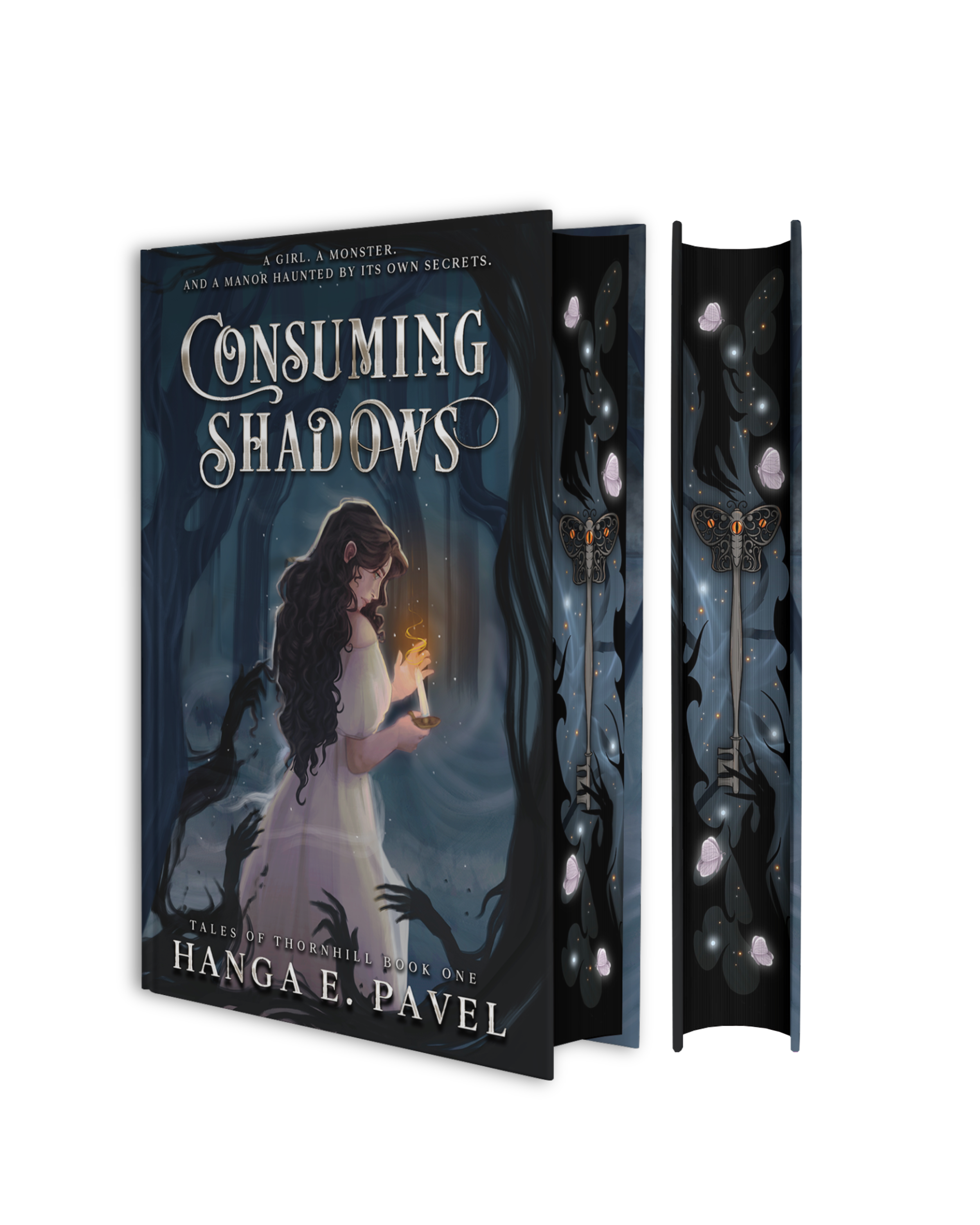 Consuming Shadows (with silver foiling & sprayed edges)